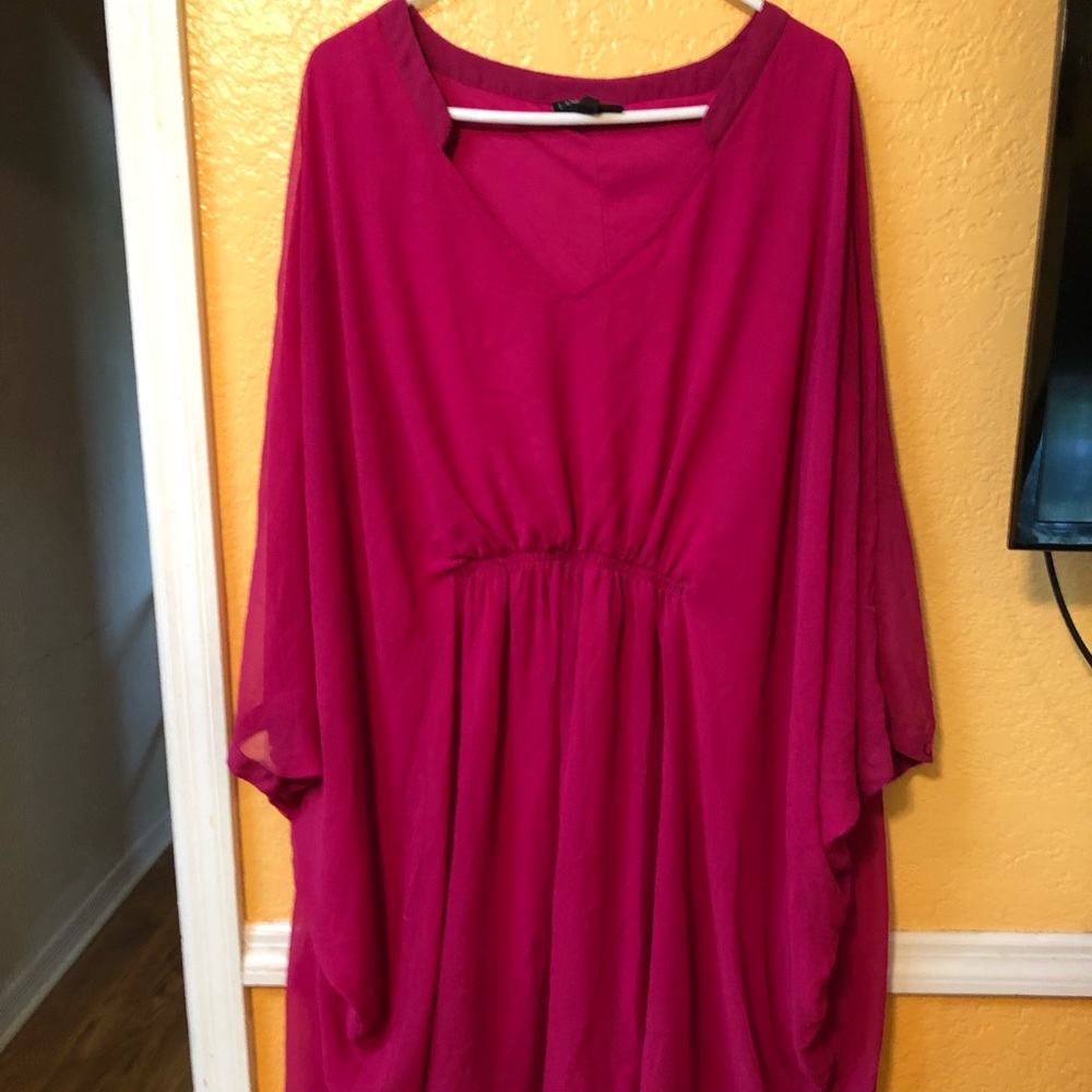 Bright pink dress from lane bryant